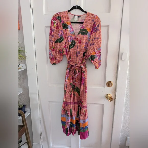 Emily Lovelock Sophie Dress Multi Colored Midi Dress - Picture 3 of 4